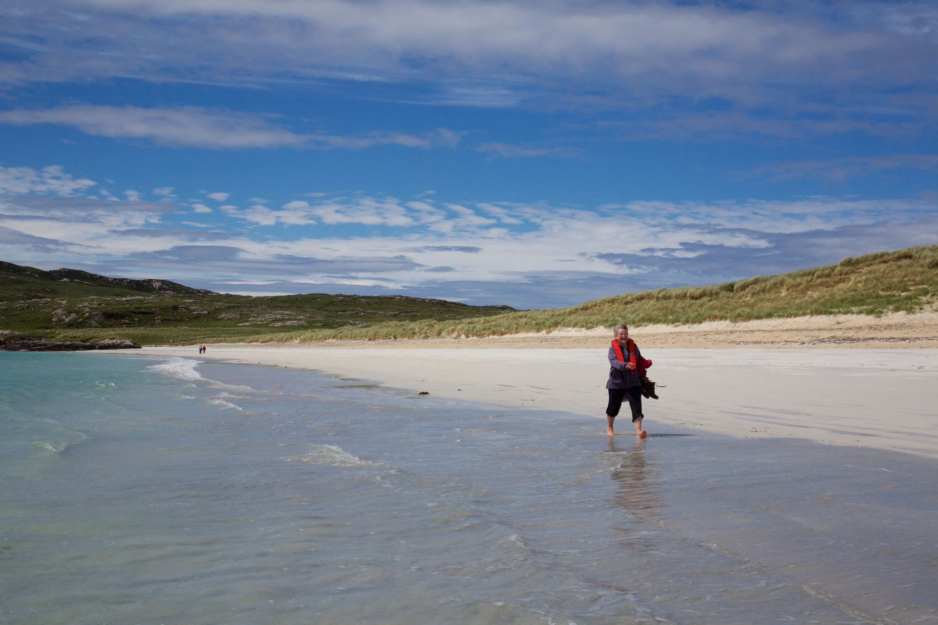 Walking Along Sandy Beach